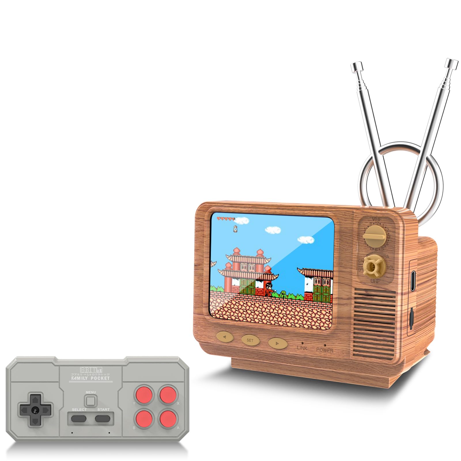Retro Video Game Console – 308 Built-in Classic Games, Mini TV-Style Handheld Player