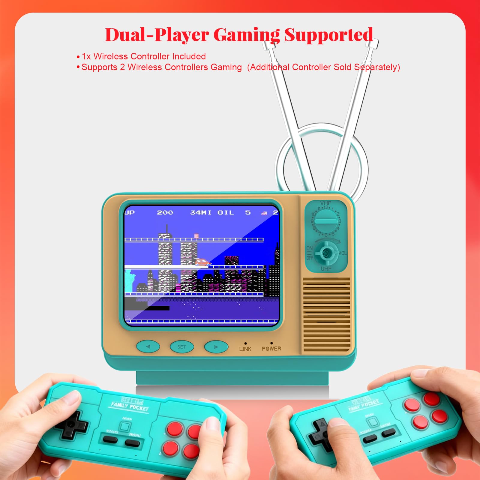 Retro Video Game Console – 308 Built-in Classic Games, Mini TV-Style Handheld Player