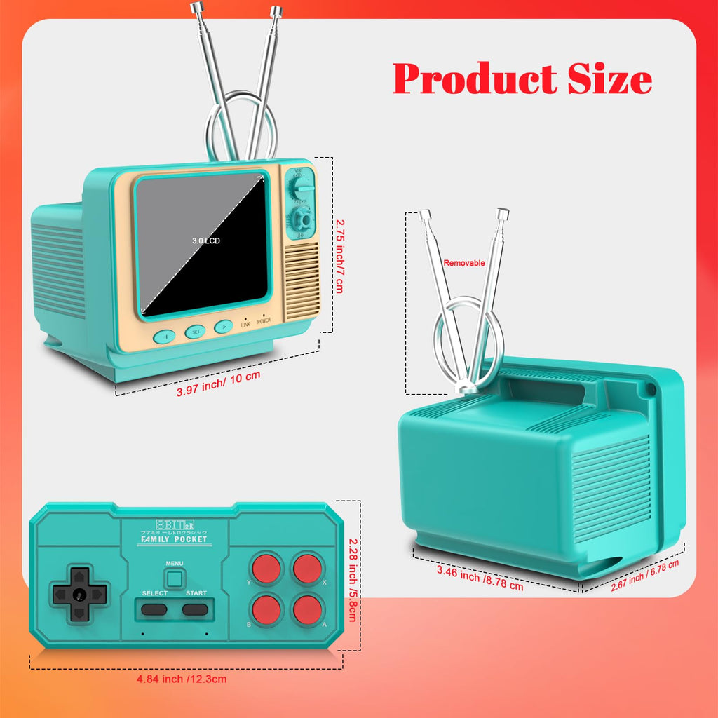 Retro Video Game Console – 308 Built-in Classic Games, Mini TV-Style Handheld Player
