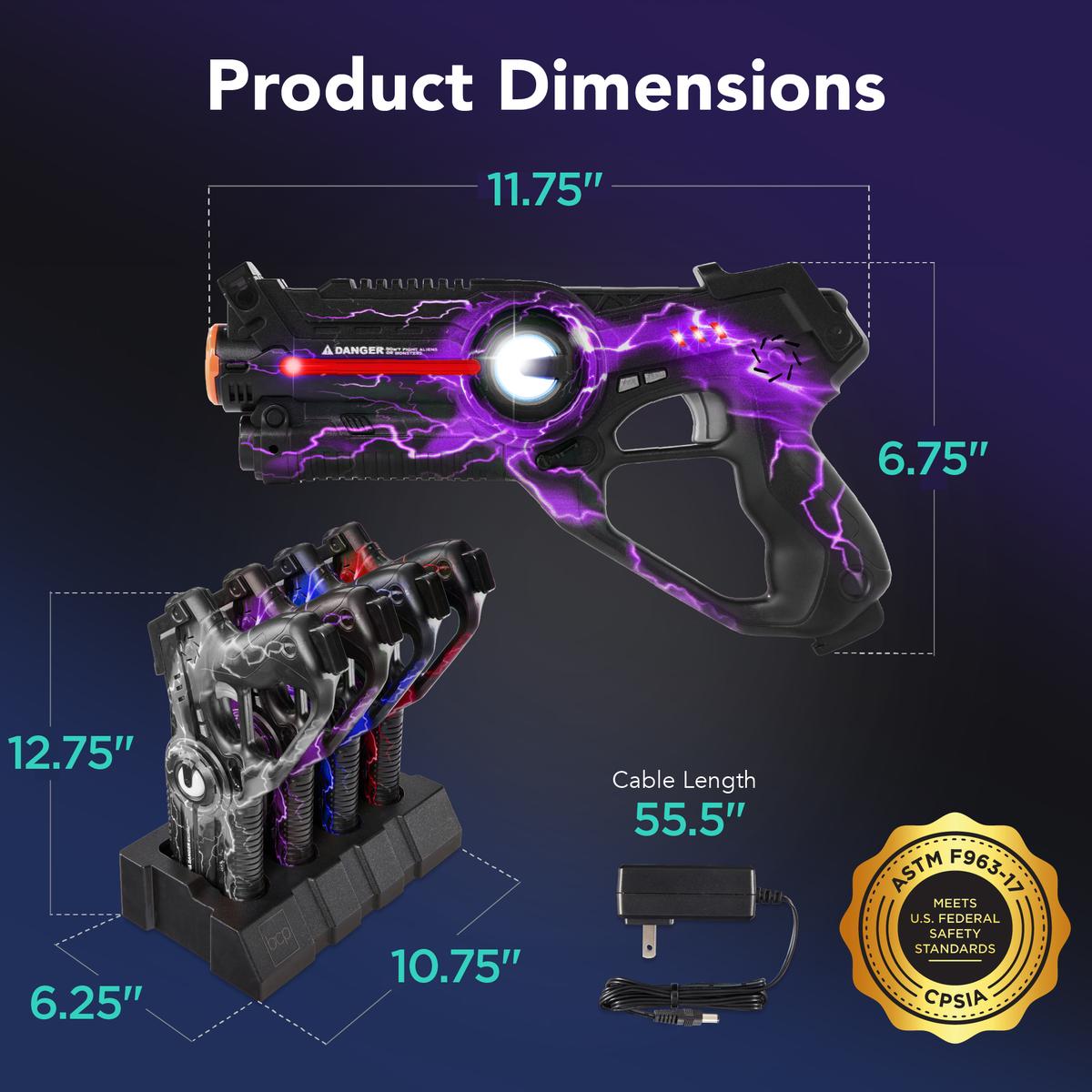 Rechargeable Laser Tag Blasters Set – 4 Players