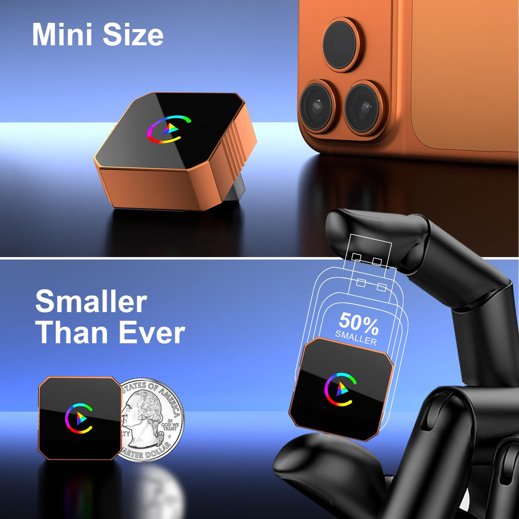 Wireless CarPlay & Android Auto Adapter - Compact & Fast Connection