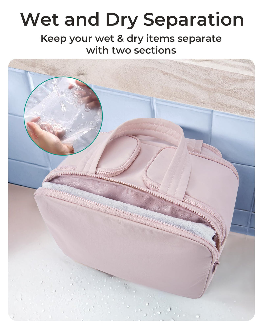 Travel Toiletry Bag – Large, Lightweight & Wide-Open Design for Women