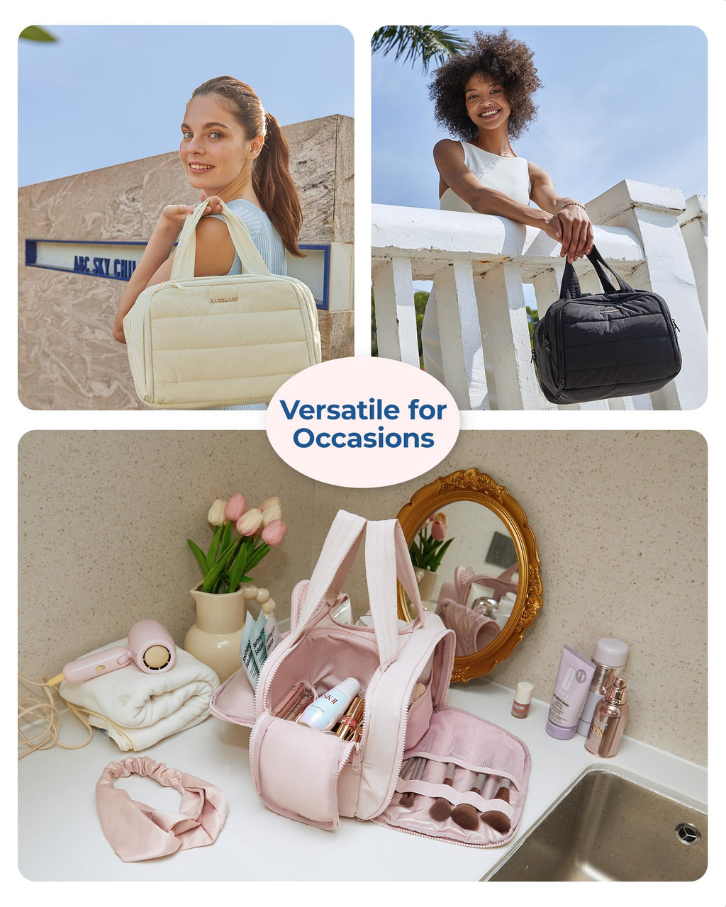 Travel Toiletry Bag – Large, Lightweight & Wide-Open Design for Women