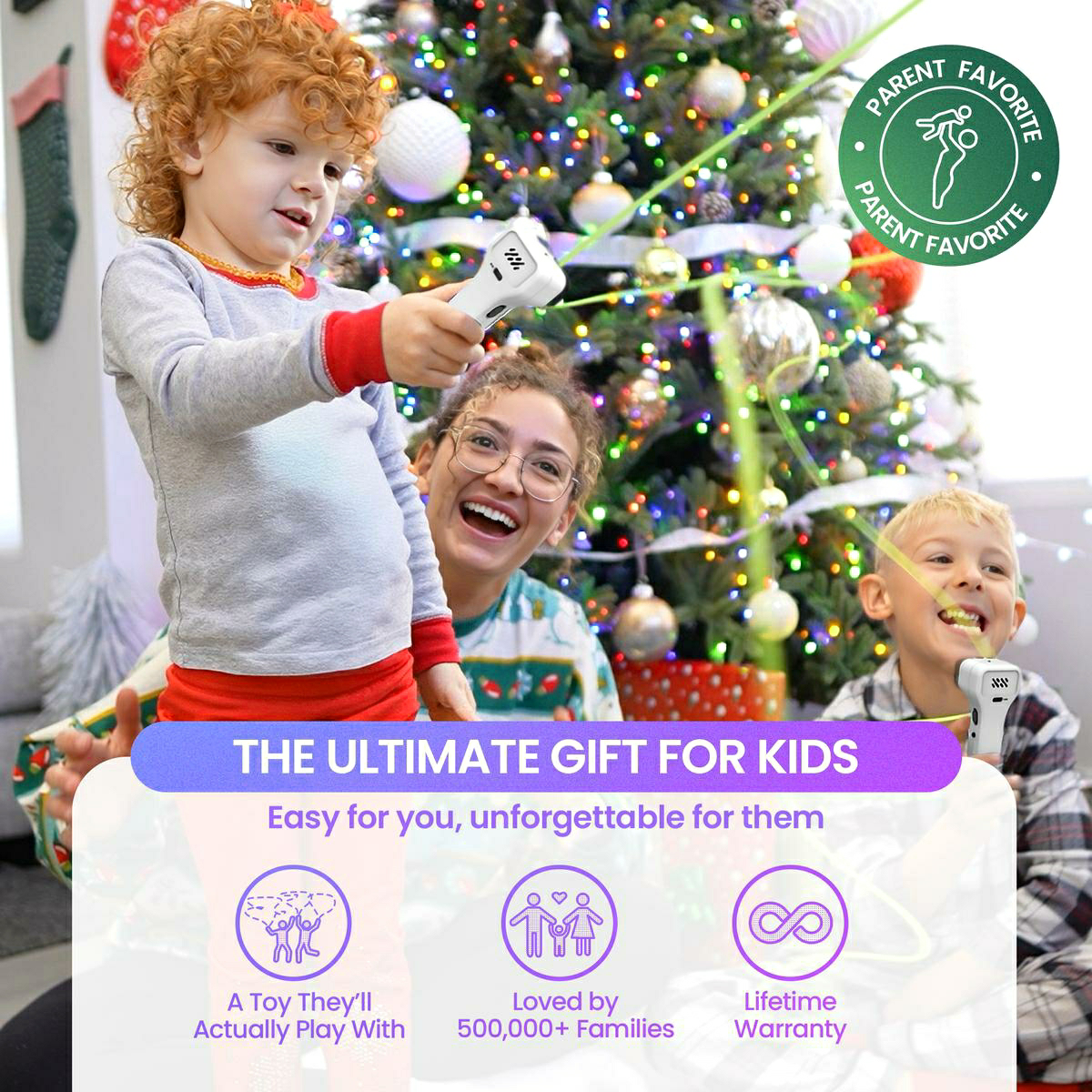 The Ultimate Glow-In-The-Dark String Shooter Toy w/ Dual Built-in UV Blacklights