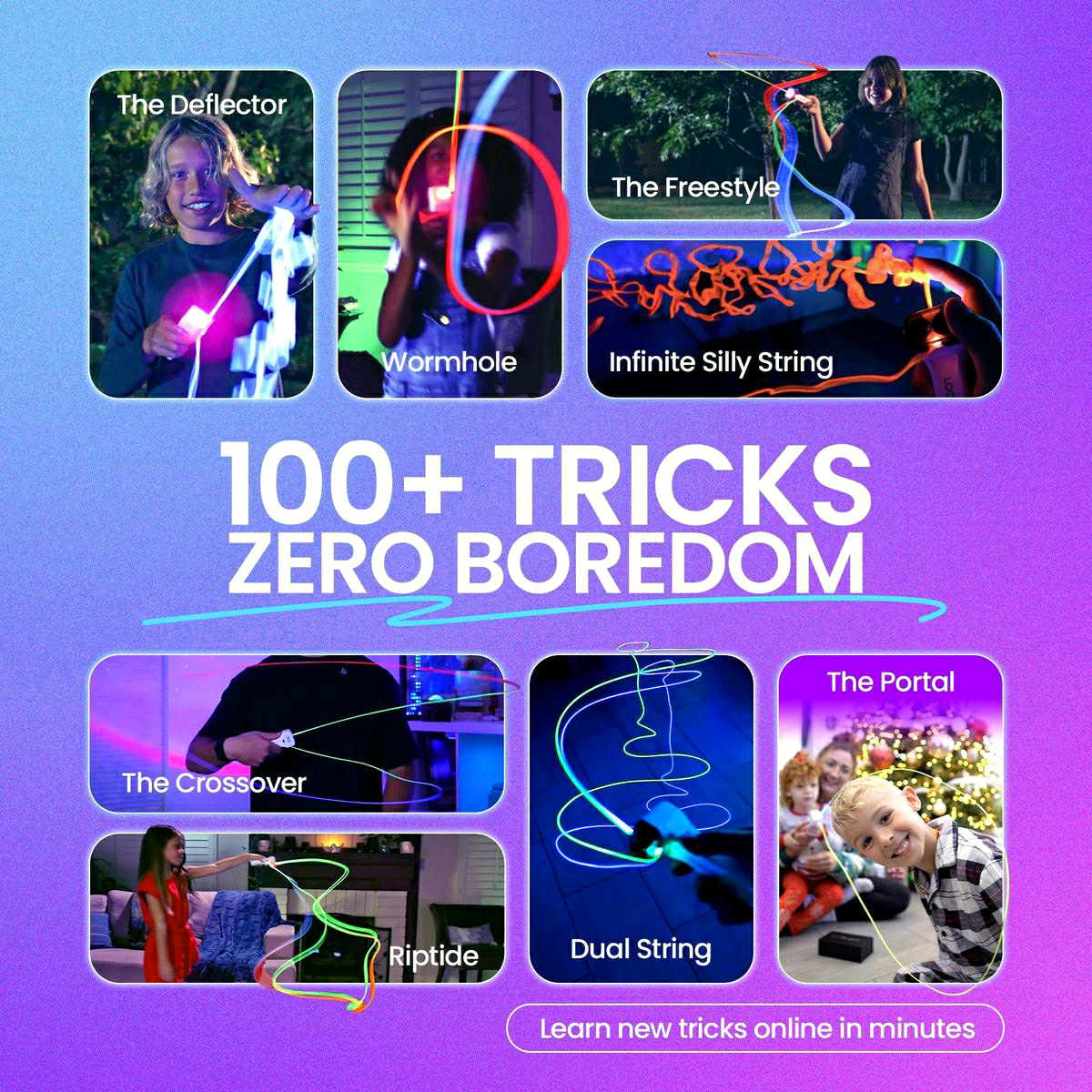 The Ultimate Glow-In-The-Dark String Shooter Toy w/ Dual Built-in UV Blacklights